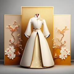 Korean traditional wedding dress - Generative AI