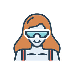 Color illustration icon for stylish