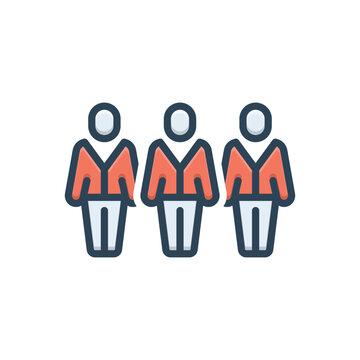 Color illustration icon for trio threesome