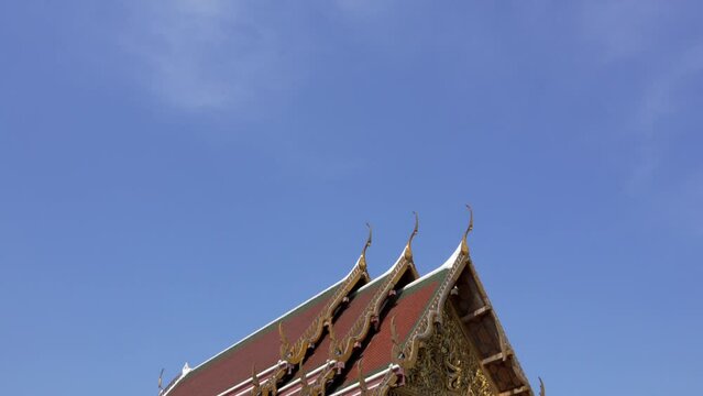 Golden Mount Temple Wat Saket Bangkok Thailand Tilt shot