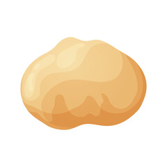 Fresh raw dough for bakind. Homemade tasty bread. Cartoon of wooden kitchen rolling pin. Vector illustration for menu, cafe, restaurant