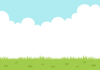Spring grass with sky background.