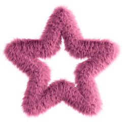 Pink fluffy 3D star icon