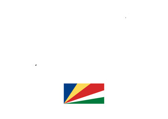Vector minimalist map of Seychelles with flag of the country, flag of Seychelles with smooth map. Suitable for minimalist designs. Space for text.