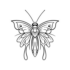 Butterfly vector black and white design illiustration 