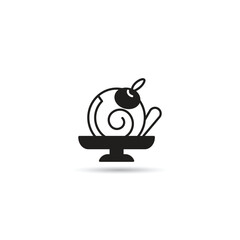 Fototapeta premium roll cake icon on white background