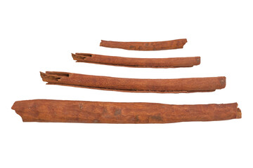 Macro shot of cinnamon stick isolated on white background