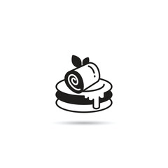 roll cake icon on white background