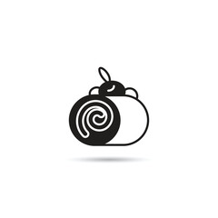 roll cake icon on white background