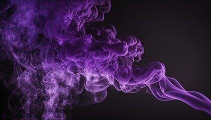 a purple smoke is shown on a black background with a black background and a purple smoke is shown in the center of the photo and the smoke is very dark.  generative ai