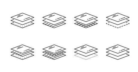 Material layer icon, waterproof fabric layer stack
