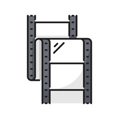 Movie film strip, video production pictogram
