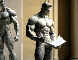 Bodybuilder statue of a person