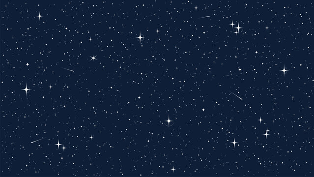 Starry night sky space, galaxy seamless pattern