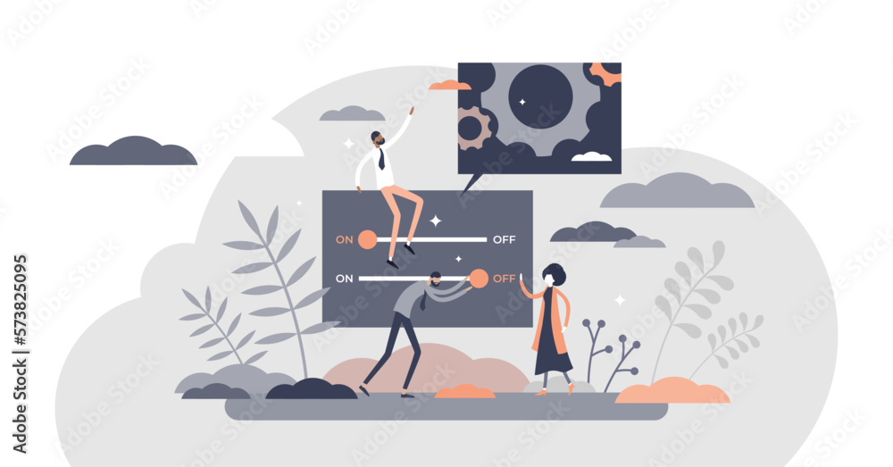 Poster customization as website or service adaption for customer tiny person concept, transparent backgroun