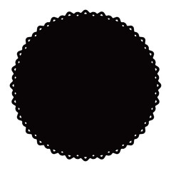 黒色の円形のレース風の装飾パーツ