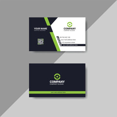 Corporate modern green and dark black business card template design