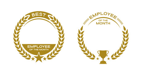 Employee of the month vector badge design