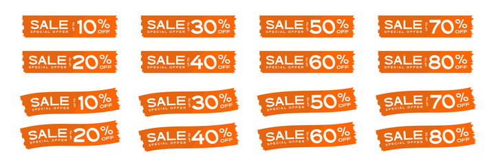 Collection of special offer and discount label sticker