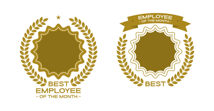 Employee of the month vector badge design