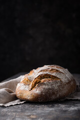 Fresh homemade bread with a crispy crust