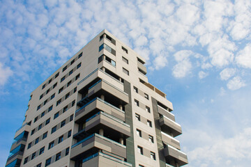 Modern building of new construction typical of a large European city.