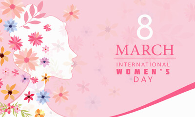 Fototapeta na wymiar International Women's Day. 8 march, Vector Template for Women's Day Social Media Post,