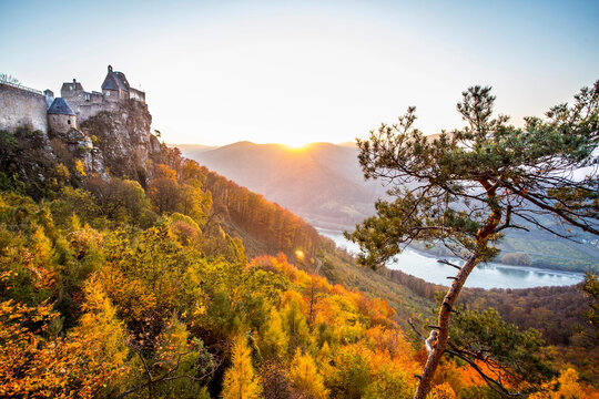Sunsent in the castle of Krems.