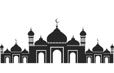 Fototapeta na wymiar vector mosque icon, mosque silhouette illustration. good as an Islamic background.