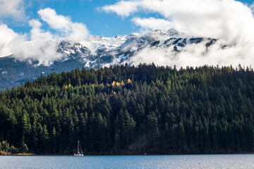 Whistler Blackcomb Ski Resort Can Be Seen From Across Alta Lake State Park In British Columbia