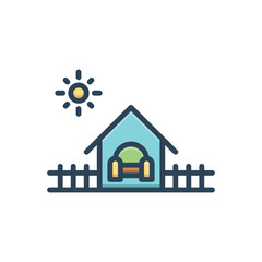 Color illustration icon for households