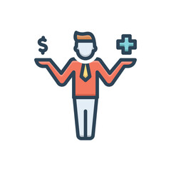 Color illustration icon for benefits