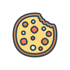Color illustration icon for cookie