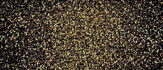 Gold glitter background, vector. Golden glitter background for greeting card, cover, wallpaper and banner. Backdrop for brochure, vip flyer and party leaflet. Abstract concept, vector illustration