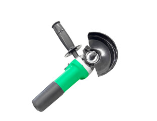 Angle grinder tool isolated on a white background. Electric angle grinder power tool isolated.