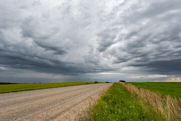 Fototapeta premium panorama of black sky background with storm clouds. thunder front, may use for sky replacement
