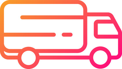Fototapeta premium Delivery truck icon in gradient colors. Cargo signs illustration.