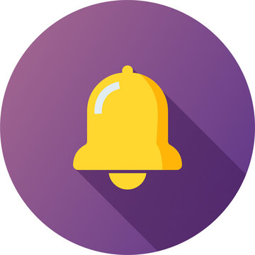 recommend clip art: Notification or bell icon in flat design style. Alarm clock and smartphone application alert.
