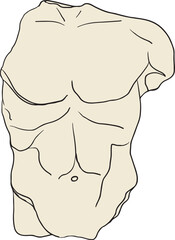 greek sculpture, man sculpture, antique, greek sculpture hand drawn