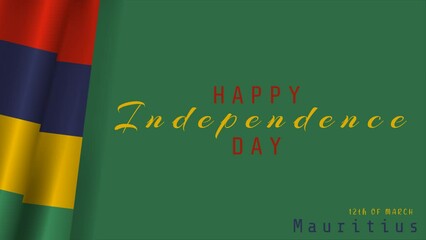Independence Day of Mauritius animated . Suitable for greeting card, and independence day celebrations