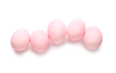 Beautiful painted Easter eggs isolated on white background
