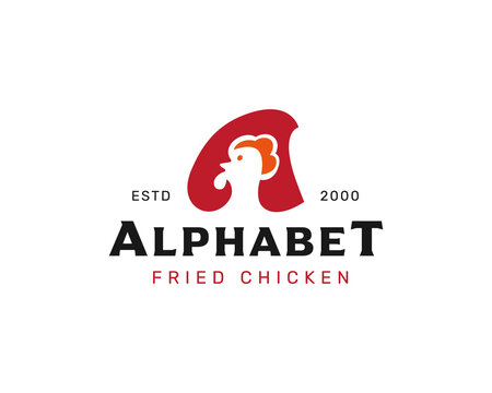 Unique letter A chicken Logo 2