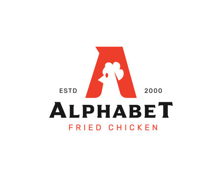 Unique letter A chicken Logo 5
