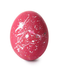 Red Easter egg on white background
