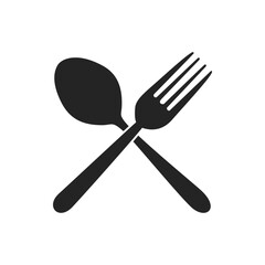 Silhouette of cutlery. fork, knife, spoon. Logotype menu. Vector illustration.