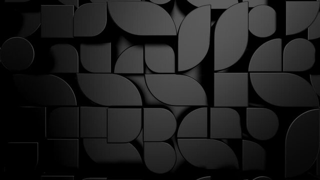 Background of Geometric Shapes. Abstract motion, loop, two color, 3d rendering, 4k resolution

