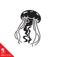 jellyfish vector glyph icon