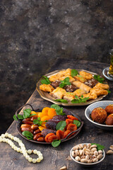 Ramadan iftar traditional desserts baklava and dates