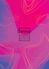 Futuristic Geometric Cover Design with Gradient and Abstract Lines, Figures for your Business. Template Fluid Rainbow Poster Design, Gradient Flow Effect for Electronic Festival.