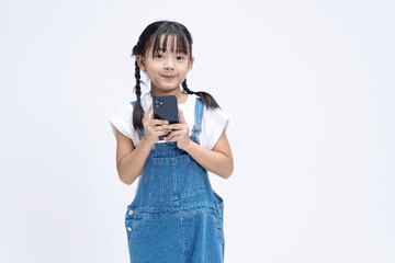 Fototapeta premium Portrait of Asian child on background